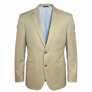 Express Men’s Beige Cotton Blazer Sport Coat 40R Modern Wedding Smart Casual
